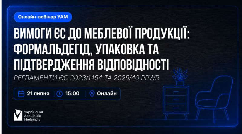 Вимоги ЄС до меблевої продукції: формальдегід, упаковка та підтвердження відповідності. Регламенти ЄС 2023/1464 та 2025/40 PPWR