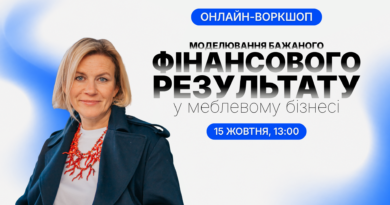 Вебінар «Моделювання бажаного фінансового результату у меблевому бізнесі»